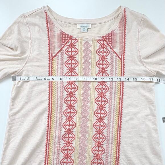 Sundance Monterra Embroidered Top Size XS Boho Fringe Feminine Western Pink - Picture 9 of 11